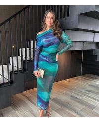 AX Paris - Abstract Print One Shoulder Maxi Dress New Look - Lyst
