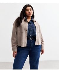 New Look - Plus Size Faux Suede Shacket Curves - Lyst