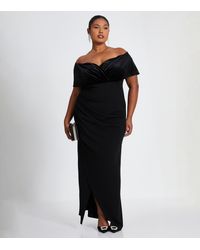 Quiz - Plus Size Velvet Bardot Maxi Dress Curves New Look - Lyst