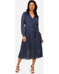 yumi frill wrap denim dress