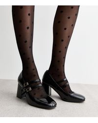 New Look - Patent Leather-Look Heeled Look Mary Jane Shoes - Lyst