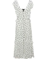 new look white spot midi dress