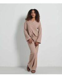 Rise Of Dawn - By Zara Mcdermott Waffle Knit Wide Leg Joggers New Look - Lyst