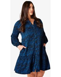 Apricot - Plus Size Zebra Print Tiered Mini Dress Curves New Look - Lyst
