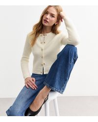 New Look Loop Knit Cardigan in Black Lyst UK