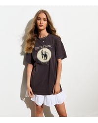 New Look - Cotton Acid Wash Fleetwood Mac Slogan Oversized T-Shirt - Lyst