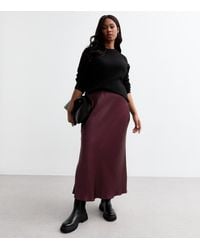 New Look - Plus Size Satin Bias Midi Skirt Curves - Lyst