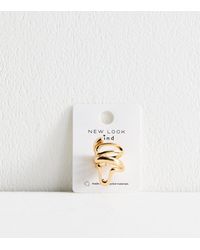 New Look - Tone Pack Of 3 Chunky Swirl Wrap Rings - Lyst