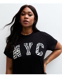 New Look - Plus Size Zebra Nyc Print T-Shirt Curves - Lyst