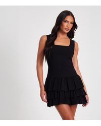 Quiz - Tiered Skirt Mini Dress New Look - Lyst