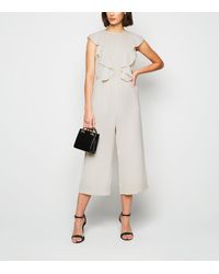 louise leopard frill sleeve culotte jumpsuit