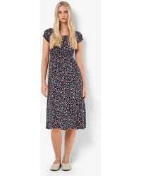 Apricot - Garden Print Square Neck Knee Length Dress New Look - Lyst