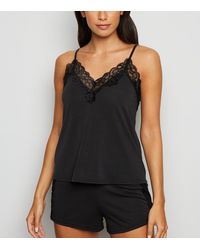 New Look - Lace Trim Cami And Shorts Pyjama Set - Lyst