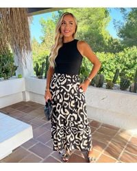 AX Paris - Abstract Print Mix Smock Midi Dress New Look - Lyst