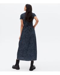 Cutie London Blue Spot Midi Wrap Dress New Look
