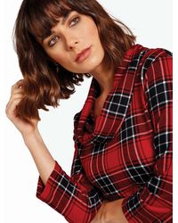 Apricot Red Check Cowl Neck Mini Dress New Look