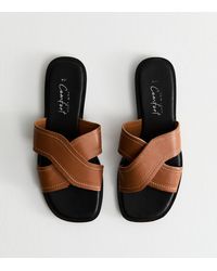 New Look - Faux Leather Crossover Strap Mule Sandals Vegan - Lyst