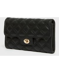 New Look Quilted Leather-look Purse - Black