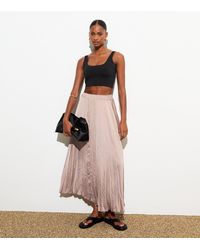 New Look - Crinkle Pleated Midi Skirt - Lyst