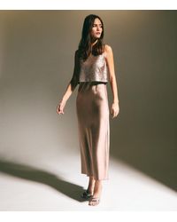 New Look - Mink Sequinned 2-In-1 Maxi Dress - Lyst