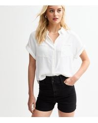 New Look - Tall High Waist Denim Shorts - Lyst