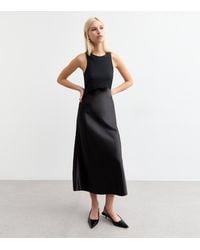 New Look - Satin Skirt Midi Dress - Lyst