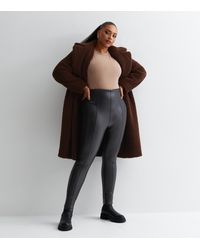 New Look - Plus Size Leather-Look High Waist Leggings Curves - Lyst