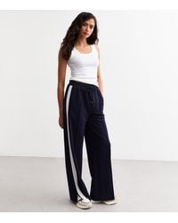 New Look - Tall Side Stripe Tailored Wide Leg Joggers - Lyst