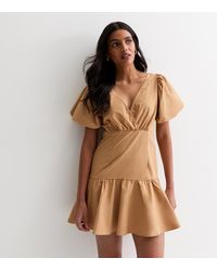 Gini London - Puff Sleeve Tiered Mini Dress New Look - Lyst