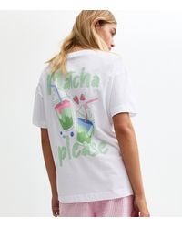 New Look - Matcha Please Oversized Printed T-Shirt - Lyst