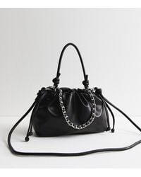 New Look - Faux Leather Drawstring Crossbody Bag Vegan - Lyst