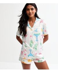 New Look - Cocktail Print Shirt And Shorts Pyjama Set - Lyst