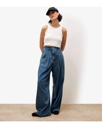 Apricot - Wide Leg Pleated Jeans New Look - Lyst