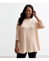 New Look - Plus Size Soft Touch Slit Hem Top Curves - Lyst