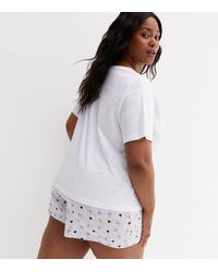 New Look Cotton White Short Pyjama Set With Team Bride Glitter Logo Womens Clothing Nightwear and sleepwear Pyjamas 