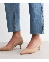 New Look - Mink Faux Suede Kitten Heel Court Shoes Vegan - Lyst