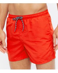 Only & Sons Men's Only & Sons Tie Waist Swim Shorts New Look - Red