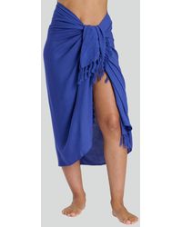 South Beach - Crinkle Texture Fringed Sarong New Look - Lyst