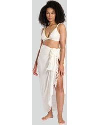 South Beach - Metallic Crinkled Fringed Sarong New Look - Lyst