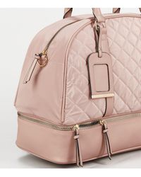 New Look Quilted Holdall Weekend Bag - Pink