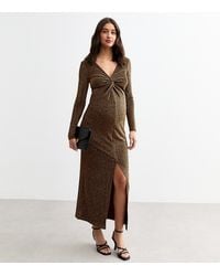 New Look - Maternity Twisted Front Jersey Midi Dress - Lyst