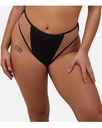 Wolf & Whistle - Mesh Panel High Waist Bikini Bottoms New Look - Lyst