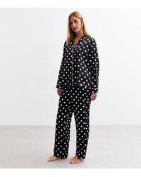 New Look - Satin Polka Dot Pyjama Set - Lyst