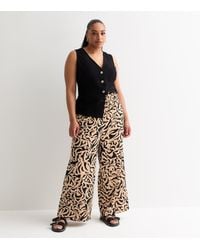 New Look - Plus Size Drawstring Wide Leg Trousers Curves - Lyst