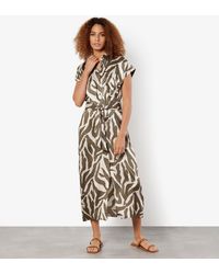 Apricot - Khaki Zebra Print Textured Midi Shirt Dress New Look - Lyst