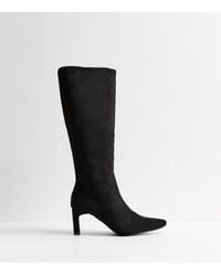 New Look - Kitten Heel Faux Suede Knee High Boots - Lyst