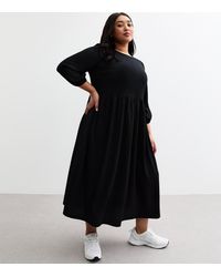 New Look - Plus Size Crinkled Jersey Midi Dress Curves - Lyst
