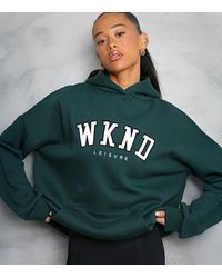 WKNDGIRL - Oversized Logo Embroidered Hoodie New Look - Lyst