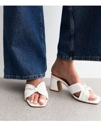 New Look - Wide Fit Faux Leather Knot Detail Open Toe Sandals - Lyst