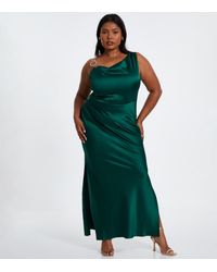 Quiz - Plus Size Cowl Satin Maxi Dress Curves New Look - Lyst